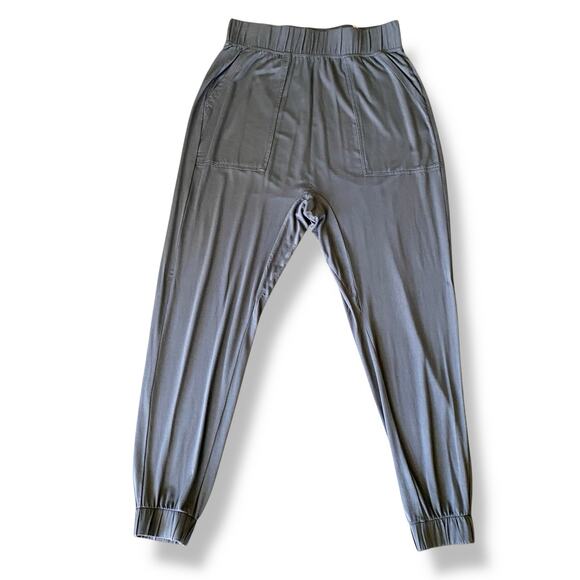 Lunya Buttery Soft Modal Draped Joggers Gray Sz S Relaxed Harem Pants Pockets - Picture 1 of 8
